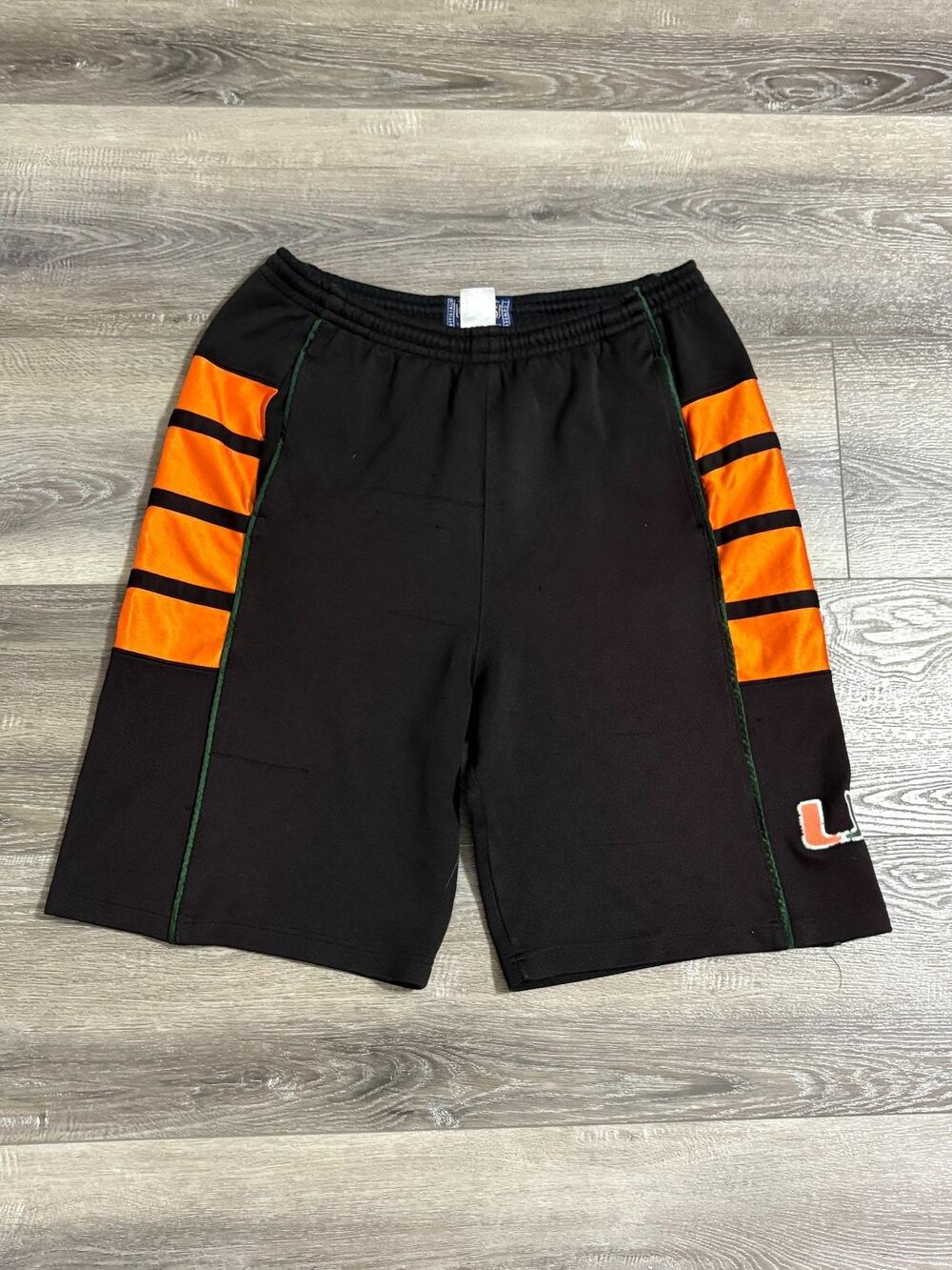 Vintage Champs University Of Miami Baggy Basketball Shorts Retro - Men’s Medium